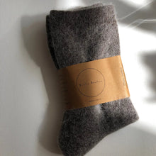 Load image into Gallery viewer, Angora Wool Socks- Dark Brown