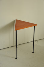 Load image into Gallery viewer, Vintage Post Modern Triangle Wood and Metal Side Table