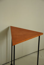 Load image into Gallery viewer, Vintage Post Modern Triangle Wood and Metal Side Table