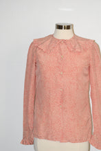 Load image into Gallery viewer, Vintage Ruffle Collar and Tie Patterned Button Down