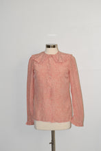 Load image into Gallery viewer, Vintage Ruffle Collar and Tie Patterned Button Down