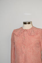 Load image into Gallery viewer, Vintage Ruffle Collar and Tie Patterned Button Down