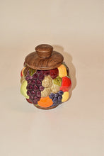 Load image into Gallery viewer, Vintage 60's/70's Hand Painted Ceramic Fruit Jar with Lid