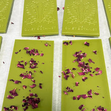 Load image into Gallery viewer, Matcha Rose Chocolate Bar by The Quiet Botanist
