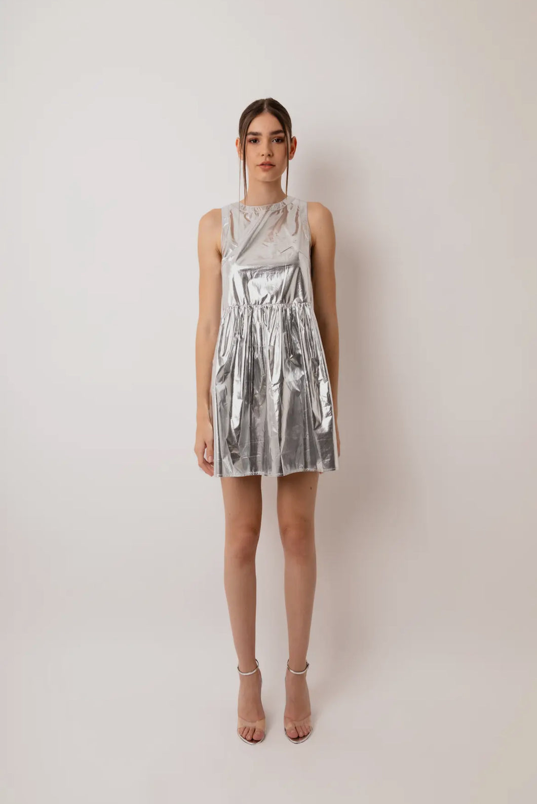 London Baby Doll Metallic Dress